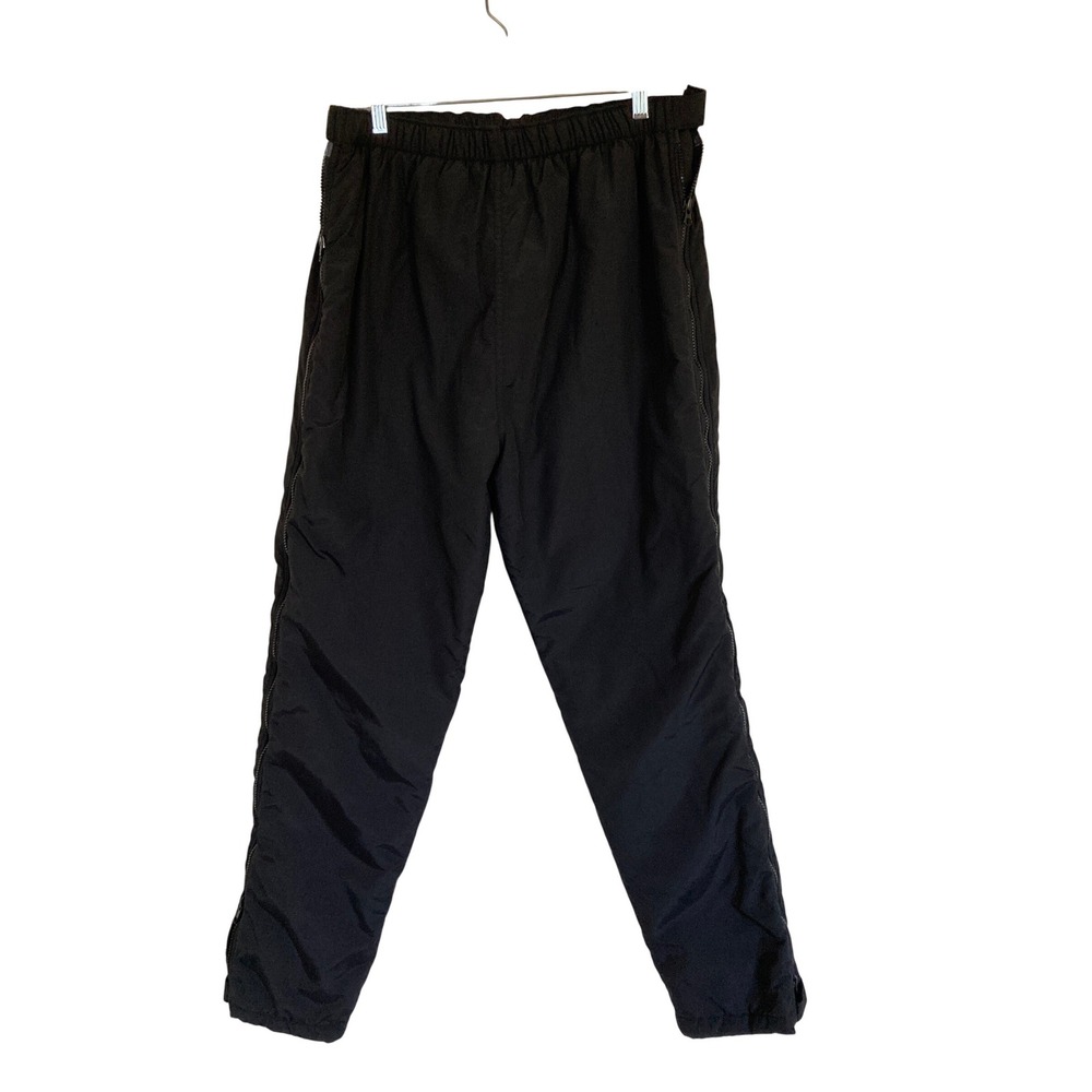 LL Bean Vintage Womens L Black Thinsulate Full Side Zip Snow Ski Pants USA Made